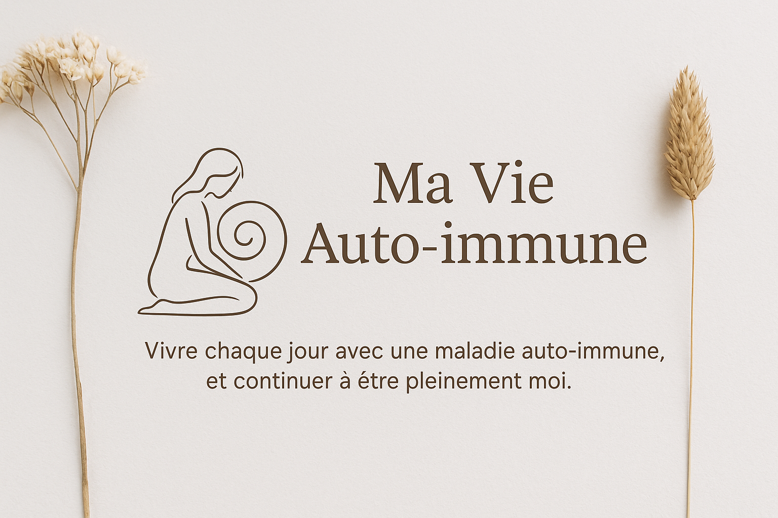 Icône santé représentant une femme assise et une spirale – symbole de transformation, maladie auto-immune et chemin intérieur.